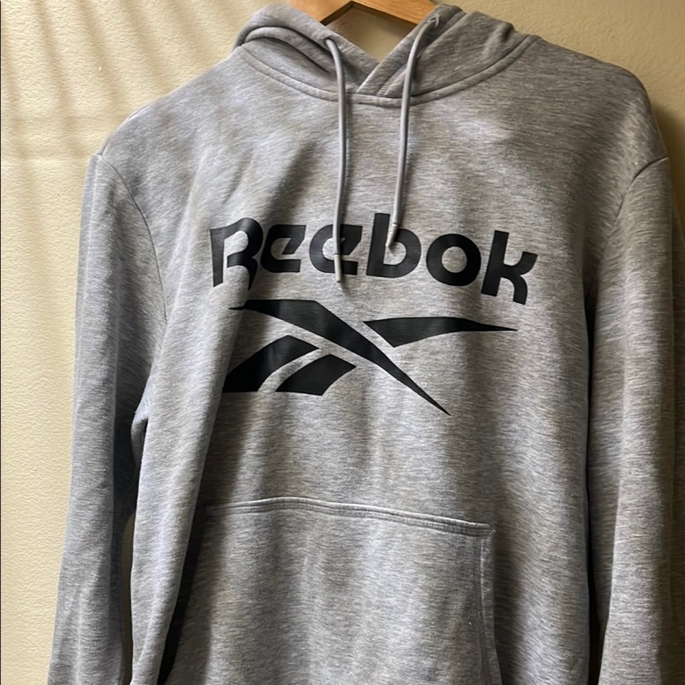 Reebok Gray Heather Sweater with Iconic Logo